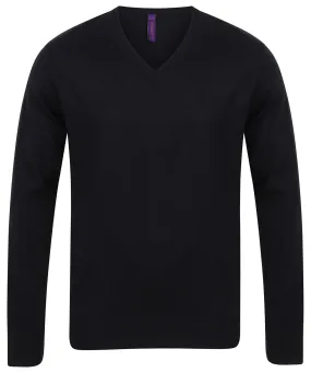 12 gauge v-neck jumper | Black