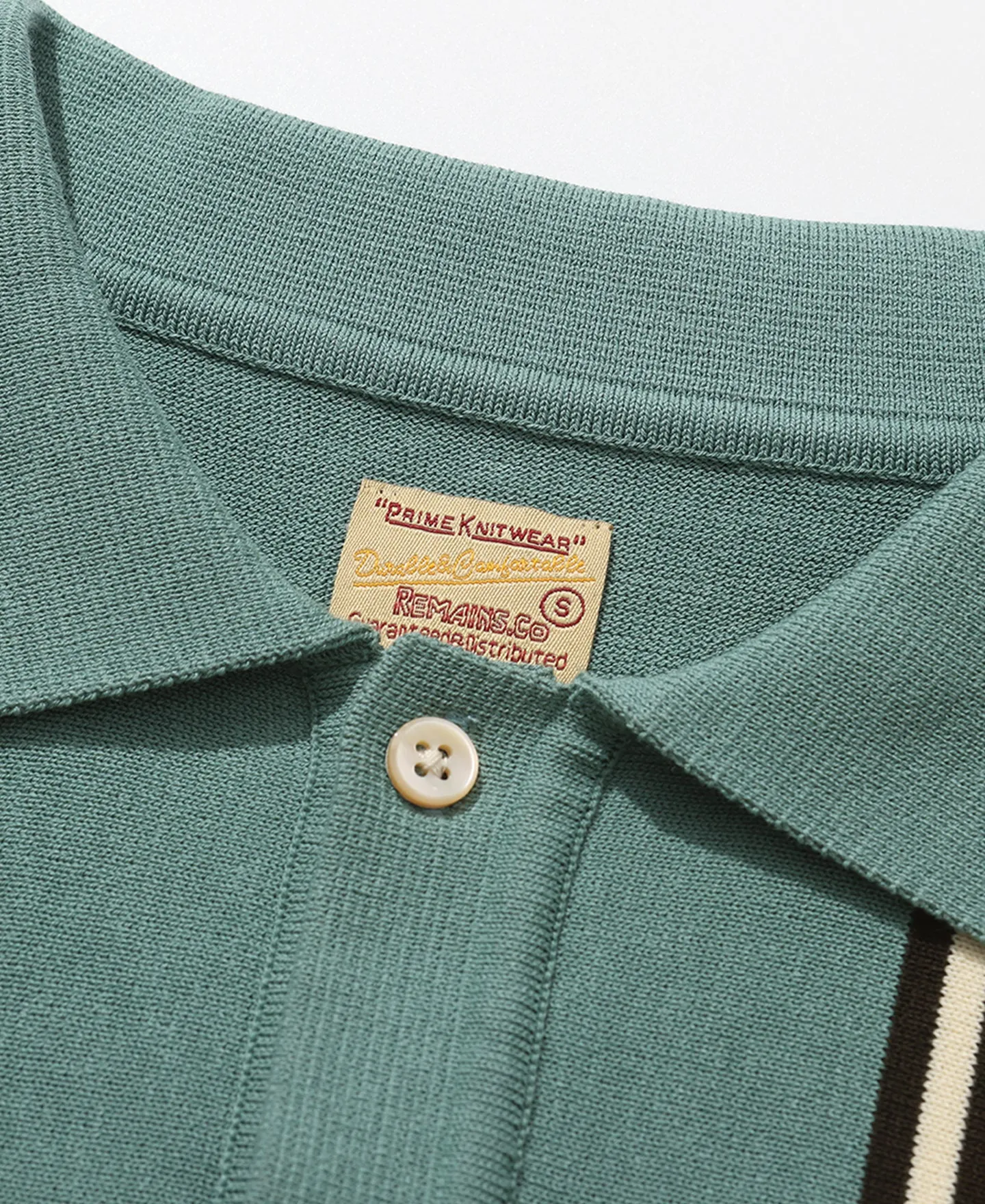 1950s Contrast Stripe Long Sleeve Polo Shirt