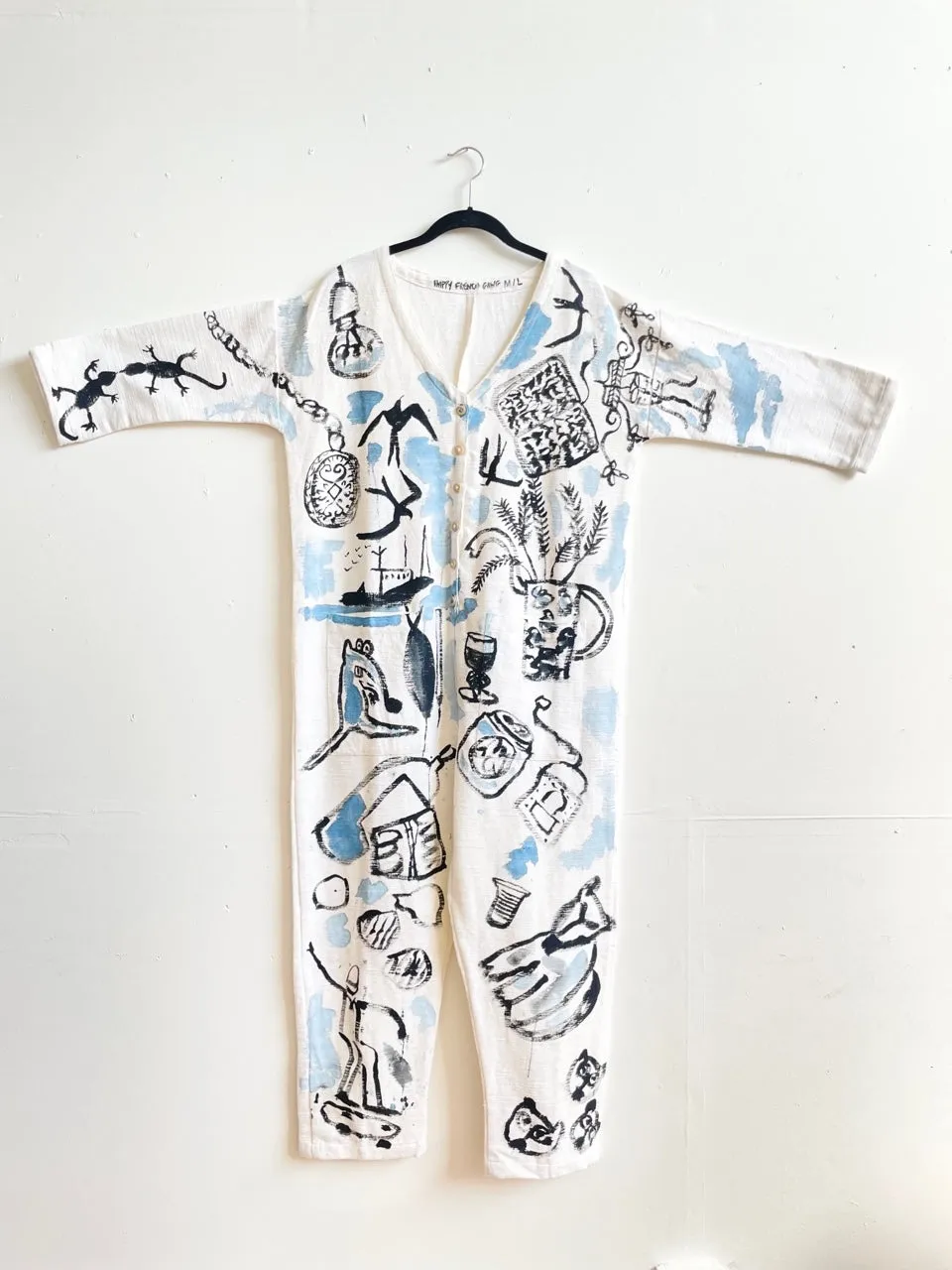 #67 Hand-painted Textured Jumpsuit M/L