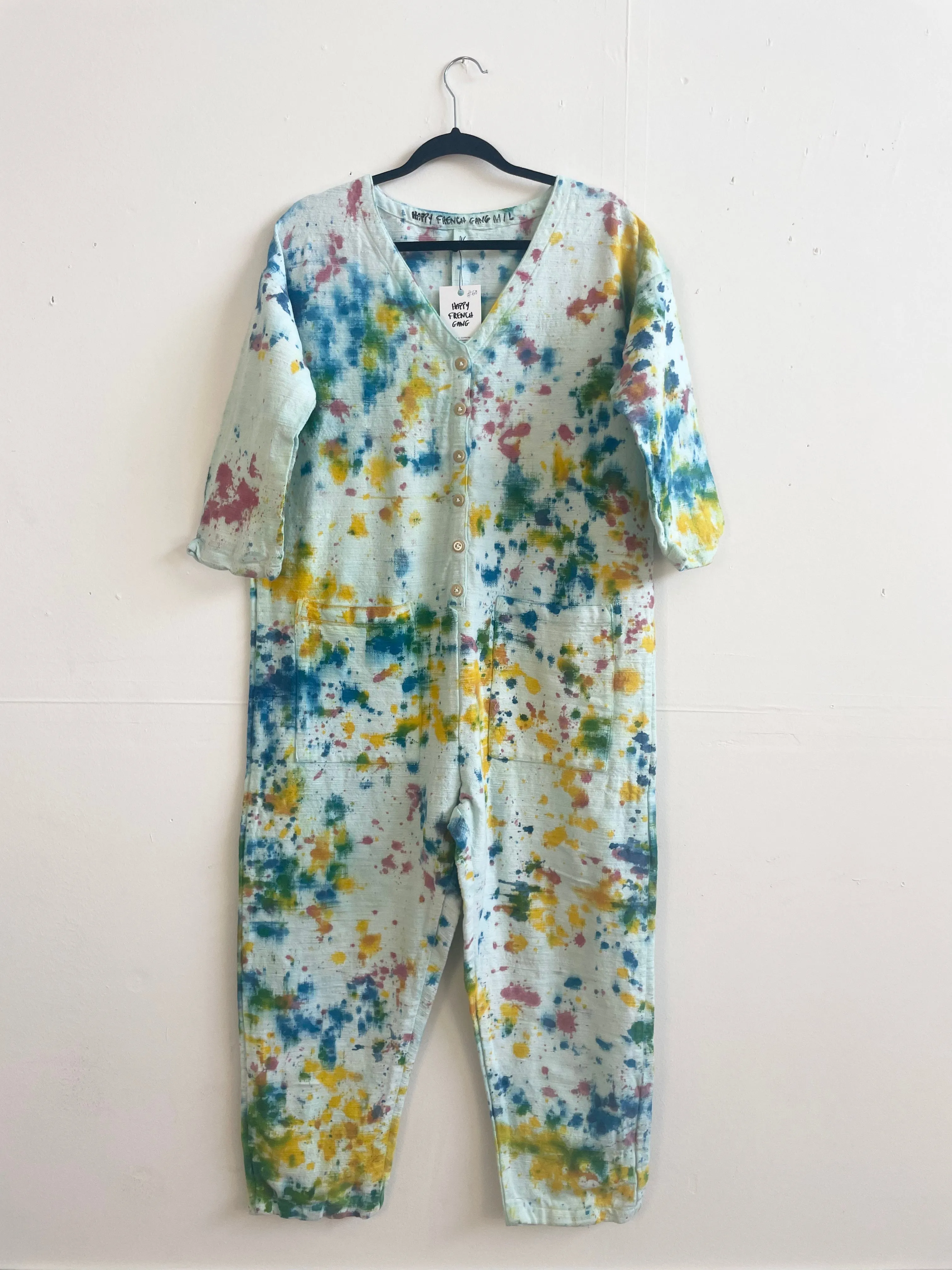 #68 Textured Painter Jumpsuit M/L