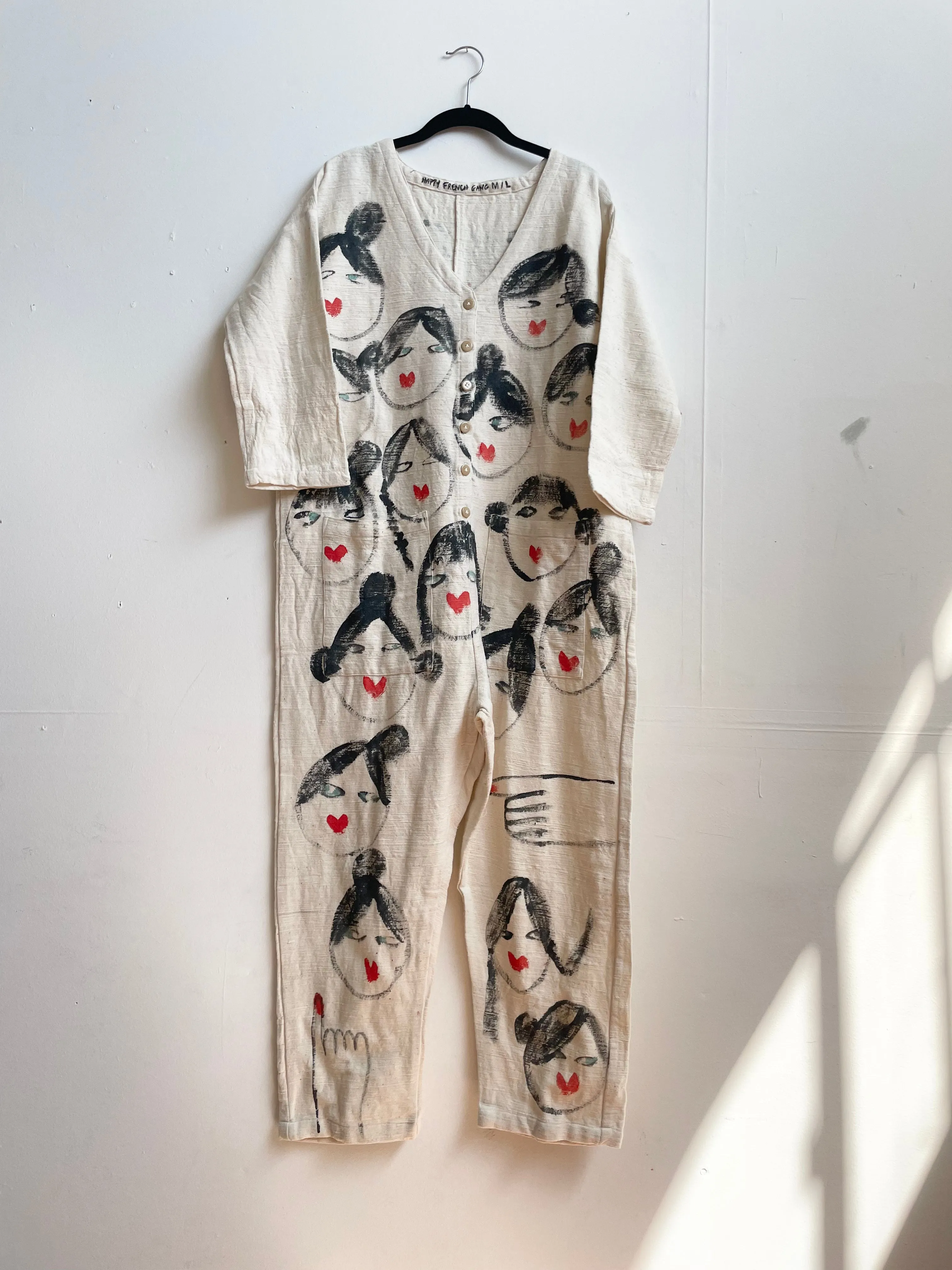 #74 Hand-painted Textured Jumpsuit M/L