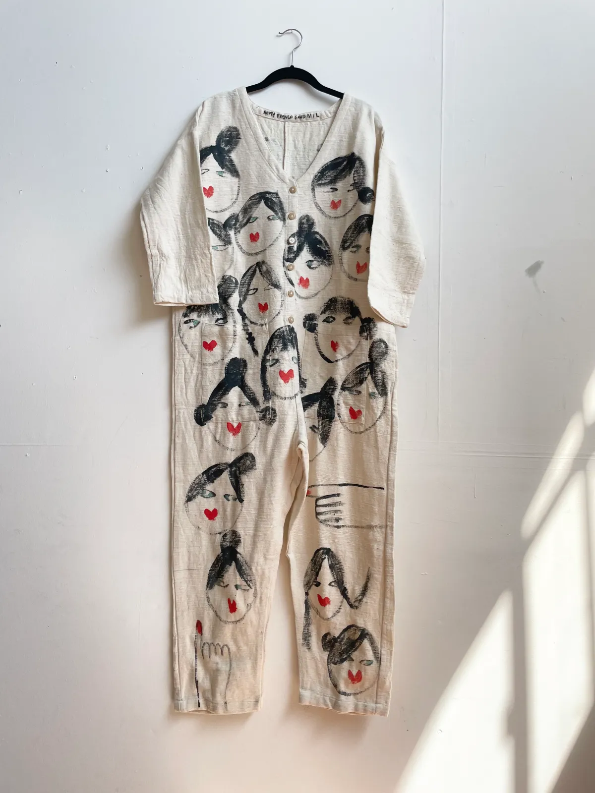 #74 Hand-painted Textured Jumpsuit M/L