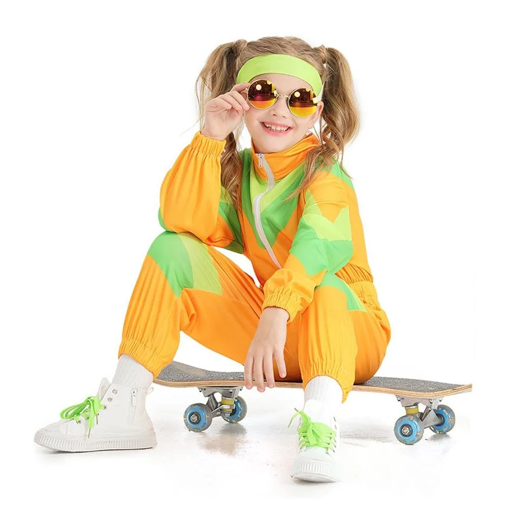 80s Retro Disco Costumes Cosplay Halloween Jumpsuit Outfit For Kids