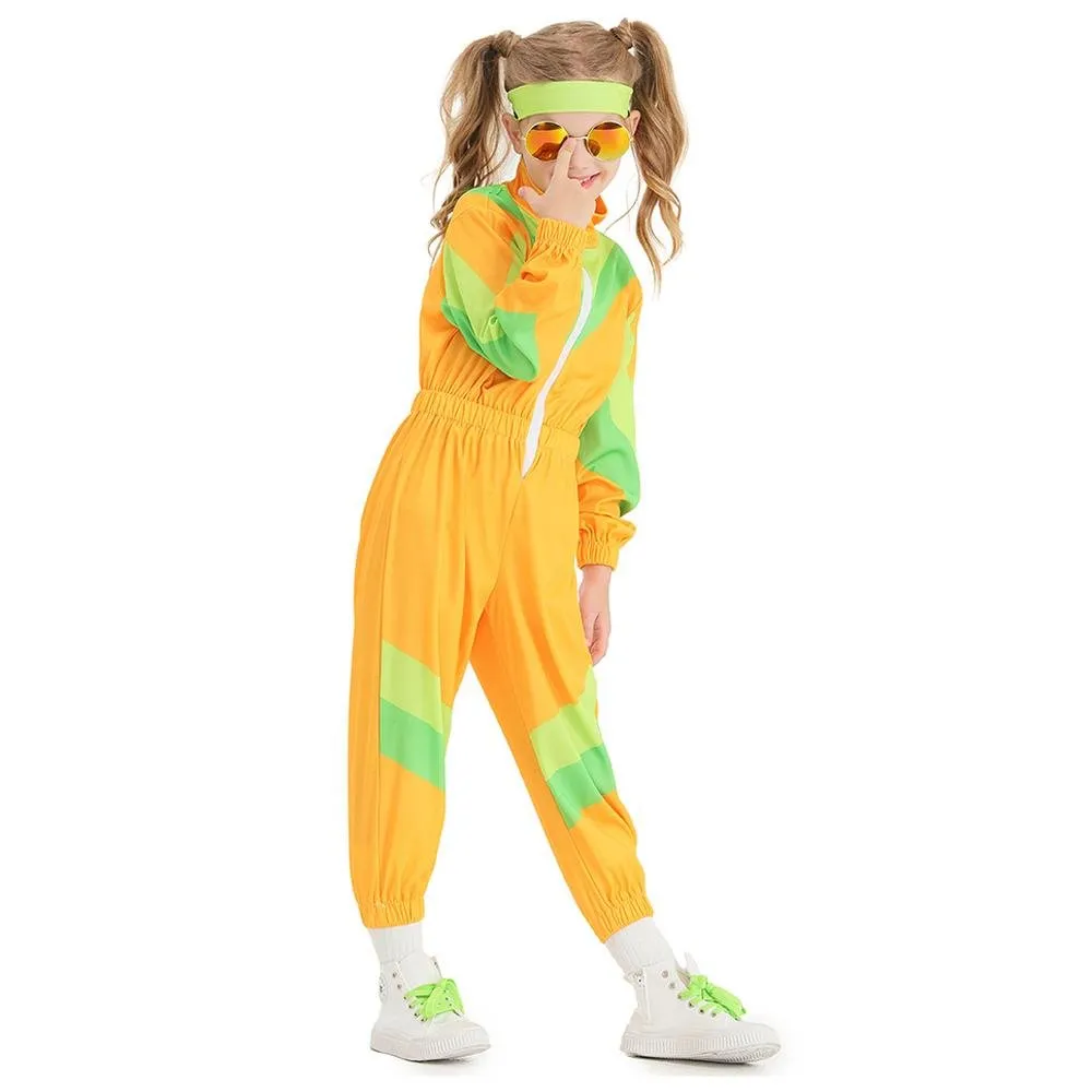 80s Retro Disco Costumes Cosplay Halloween Jumpsuit Outfit For Kids