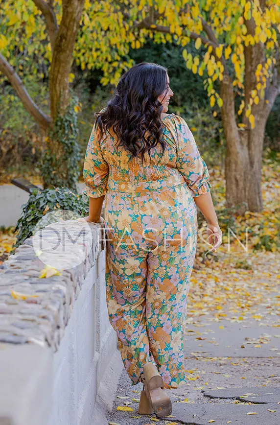 Aberdeen Retro Floral Jumpsuit - DM Exclusive