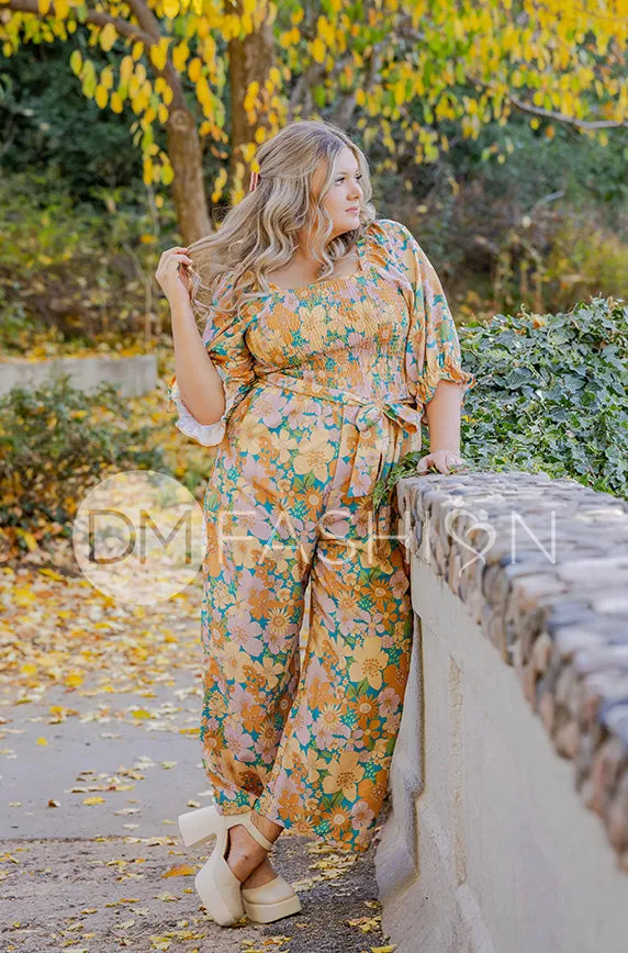 Aberdeen Retro Floral Jumpsuit - DM Exclusive