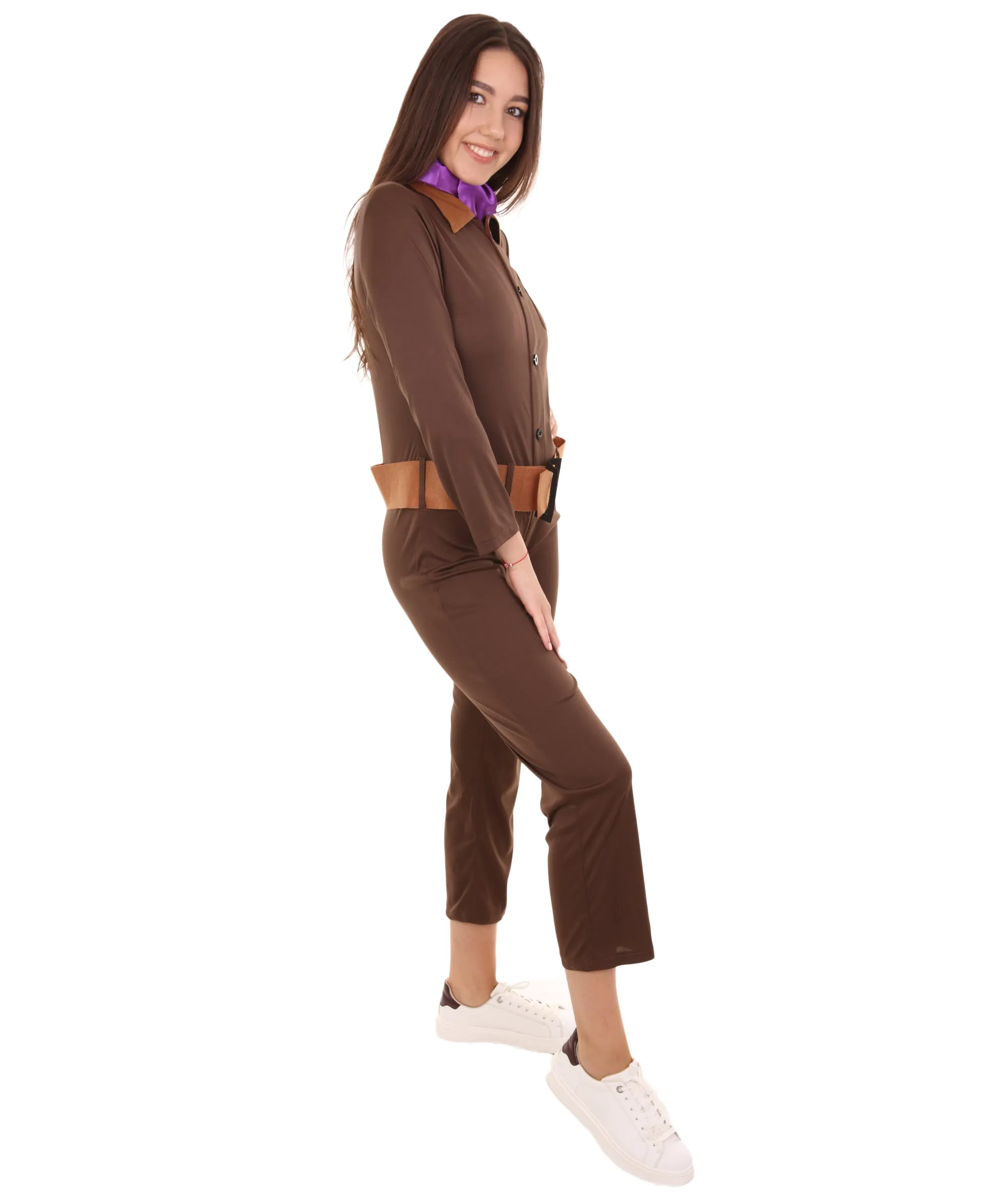 Adult Women's Worker Costume | Brown Halloween Costume