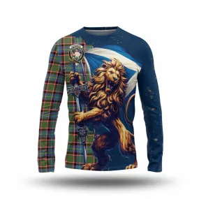 Aikenhead Tartan Family Crest Long Sleeve T-Shirt with Scottish Majestic Lion