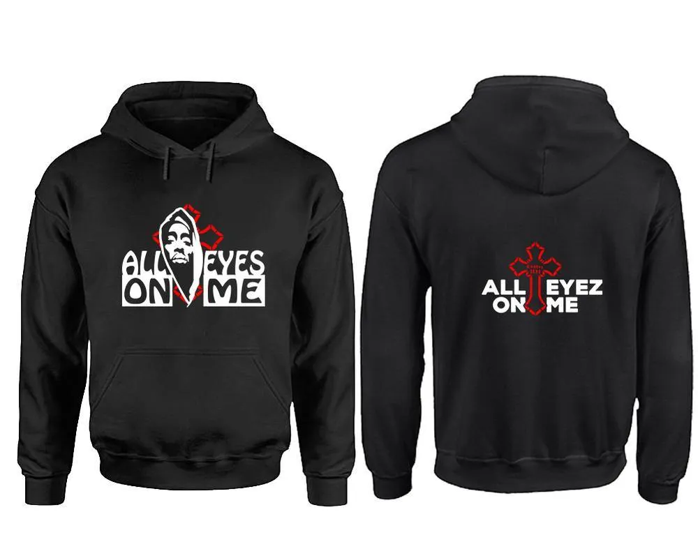 All Eyes On Me Pullover Hoodie with Extendend Back Printing All Eyes On Me