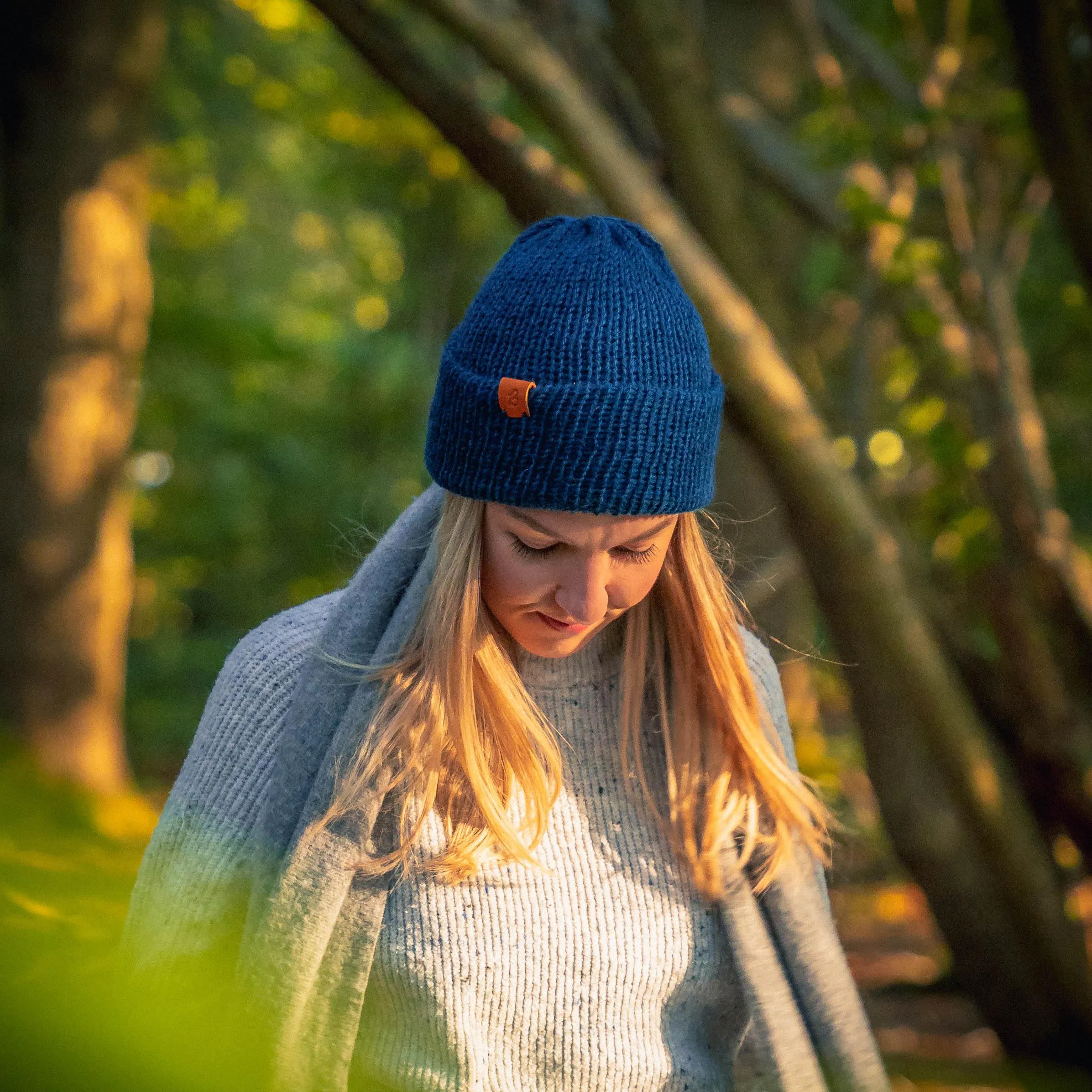 Alpaca Wool Beanie Hat - Moss Mix