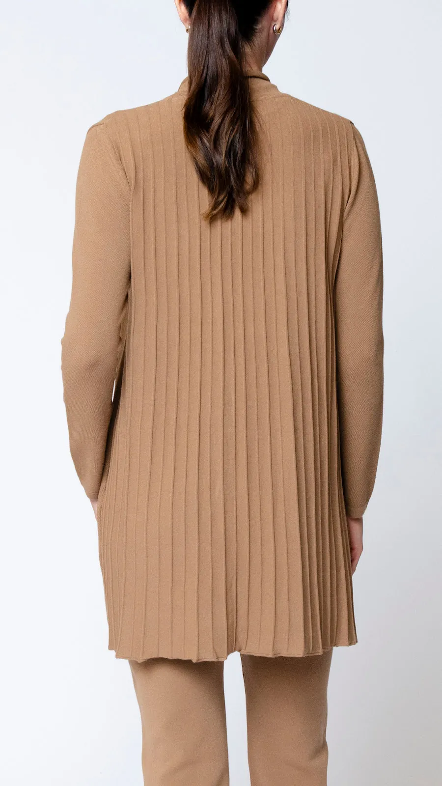 Amely Shawl Collar Mid-Length Cardigan - Mocha