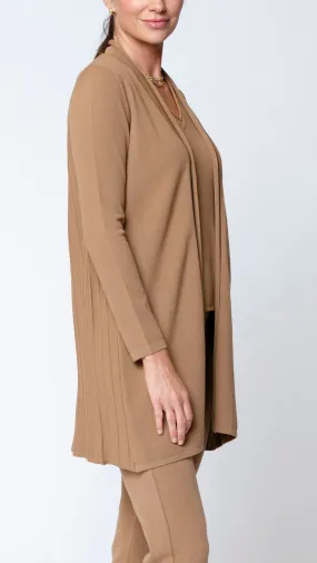 Amely Shawl Collar Mid-Length Cardigan - Mocha