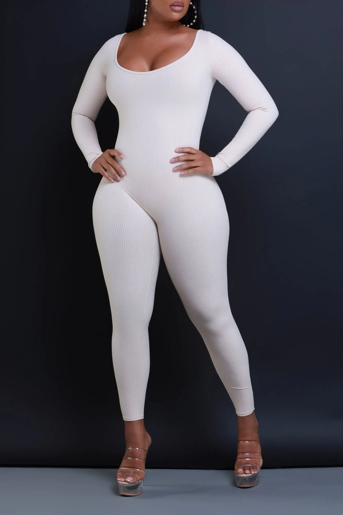 Anti-Hero Open Back Cellulite Deleter Jumpsuit - Cream