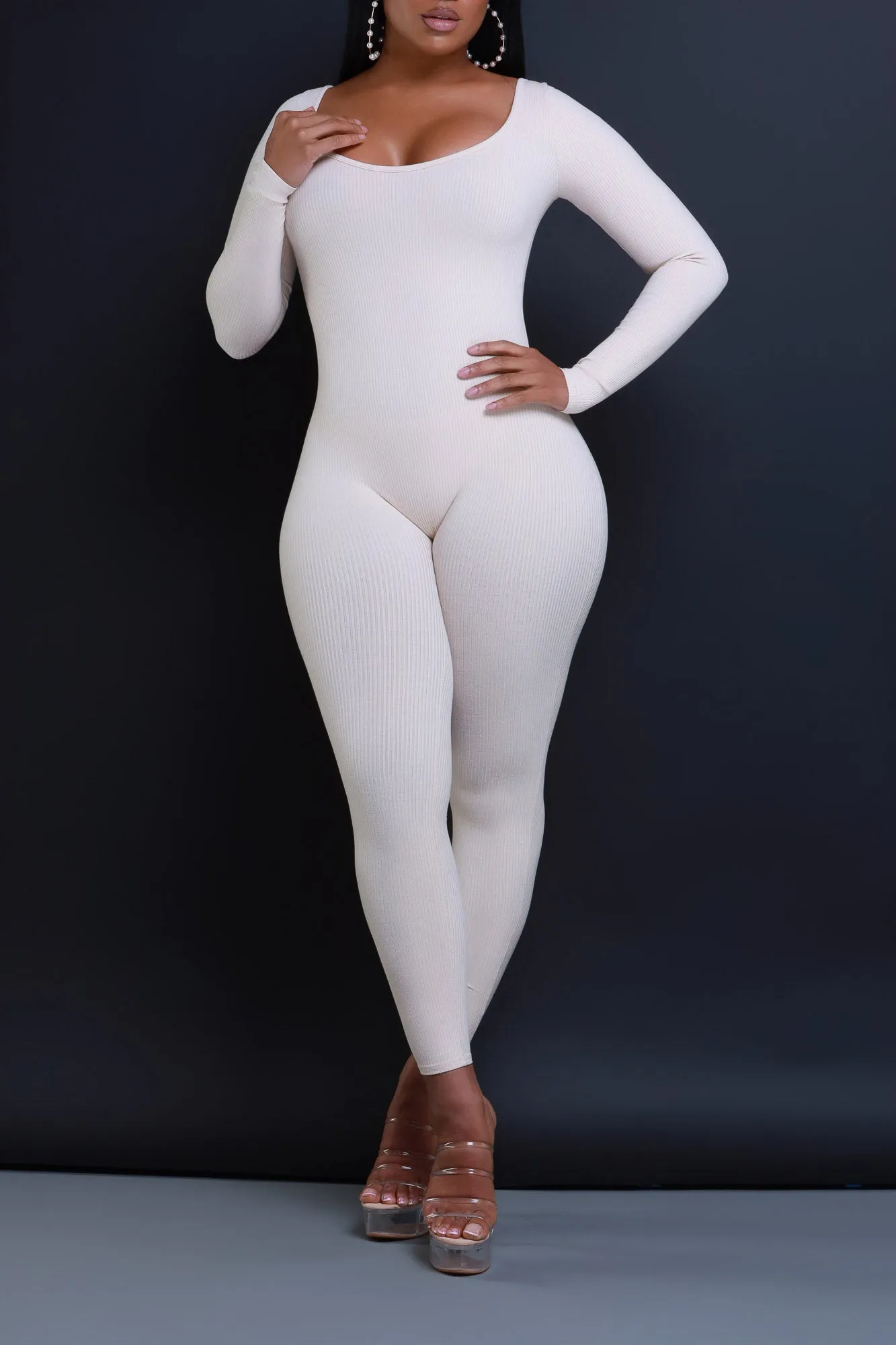 Anti-Hero Open Back Cellulite Deleter Jumpsuit - Cream