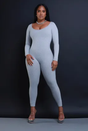 Anti-Hero Open Back Cellulite Deleter Jumpsuit - Heather Grey