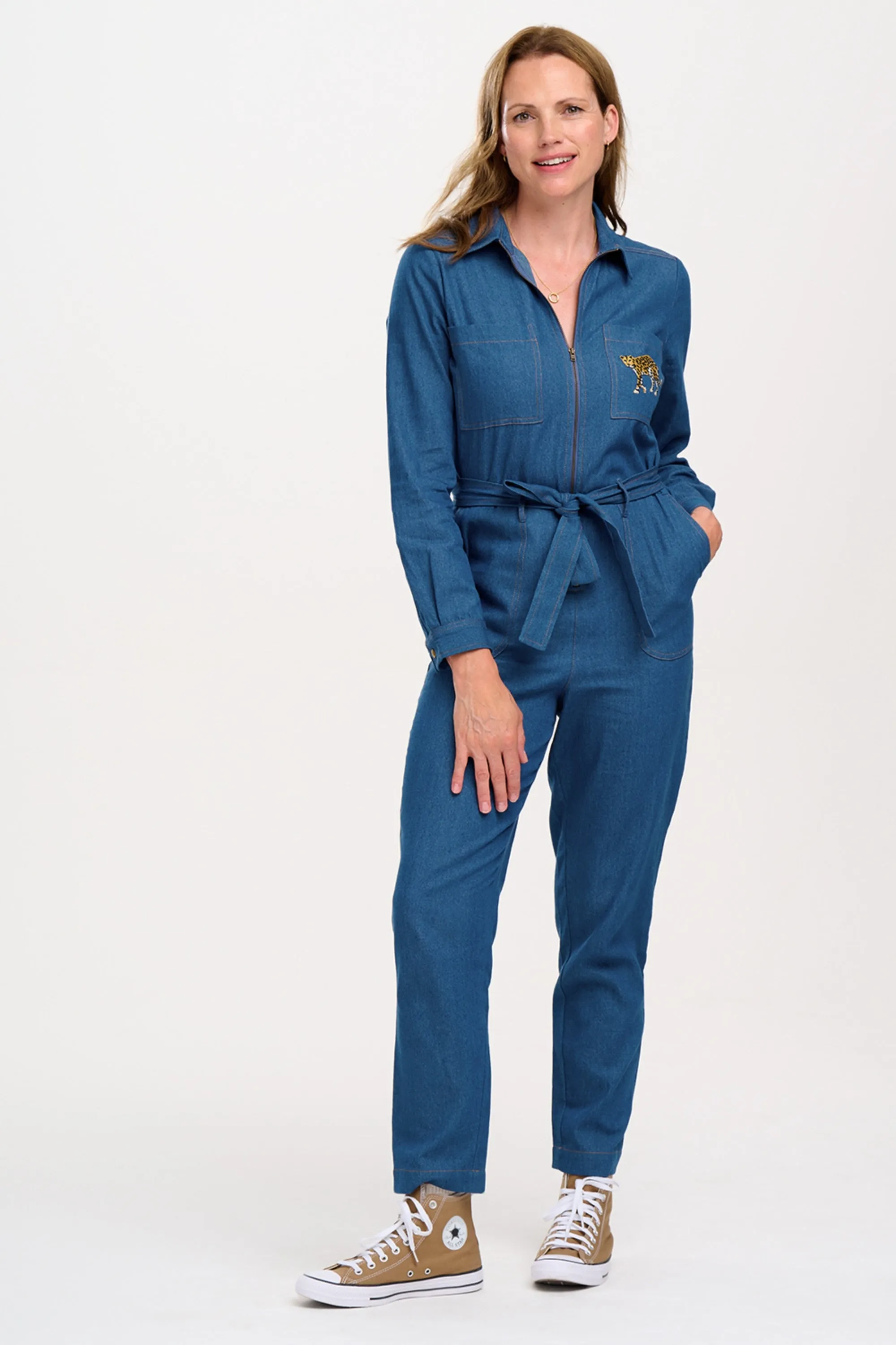 Anwen Jumpsuit - Mid Blue Denim