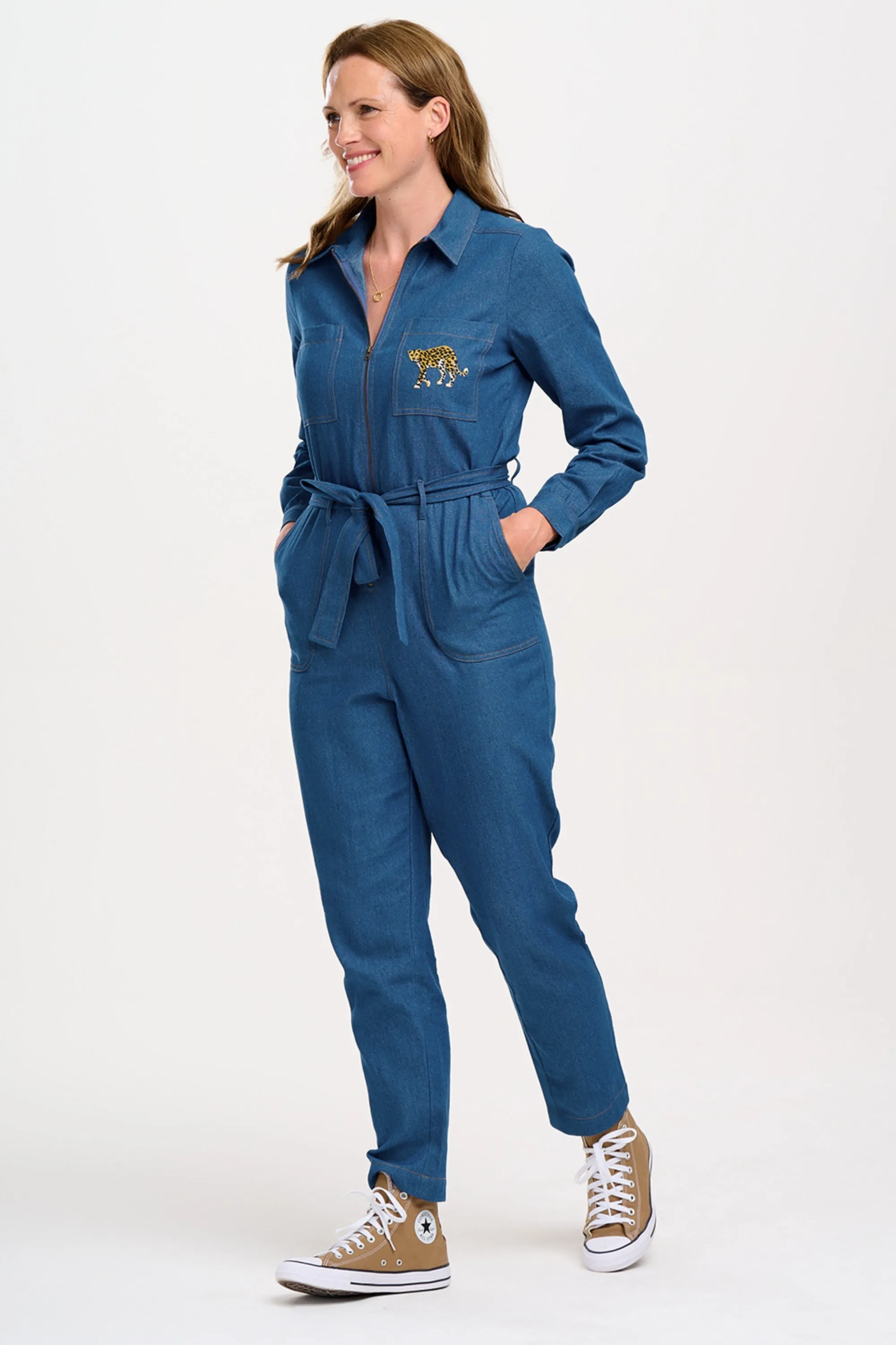 Anwen Jumpsuit - Mid Blue Denim