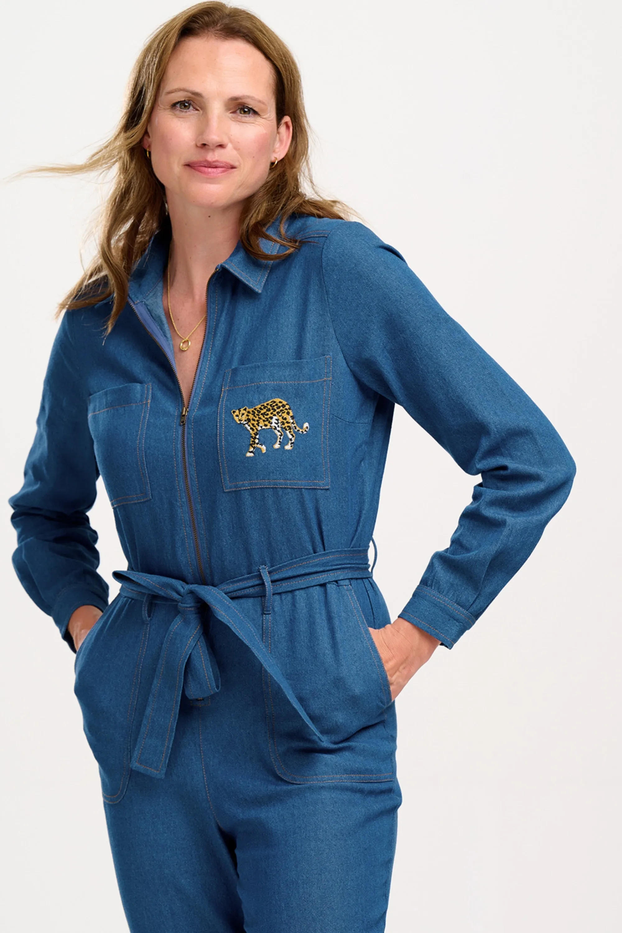 Anwen Jumpsuit - Mid Blue Denim