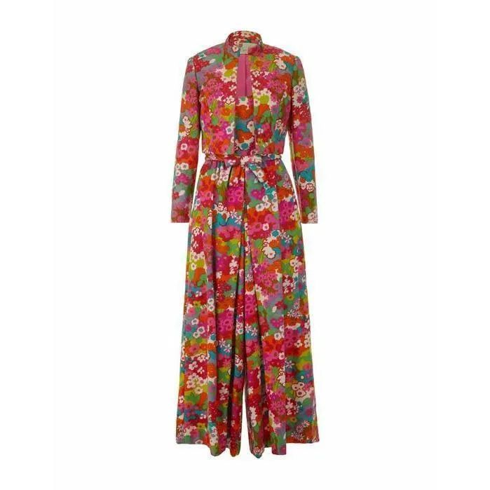 ARCHIVE - 1960s Marie Pearl Floral Jumpsuit and Jacket