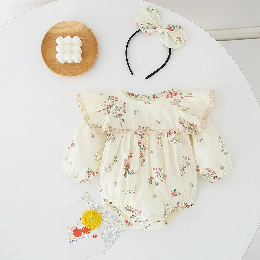 Baby Girl Lace Flower Jumpsuit/Dress