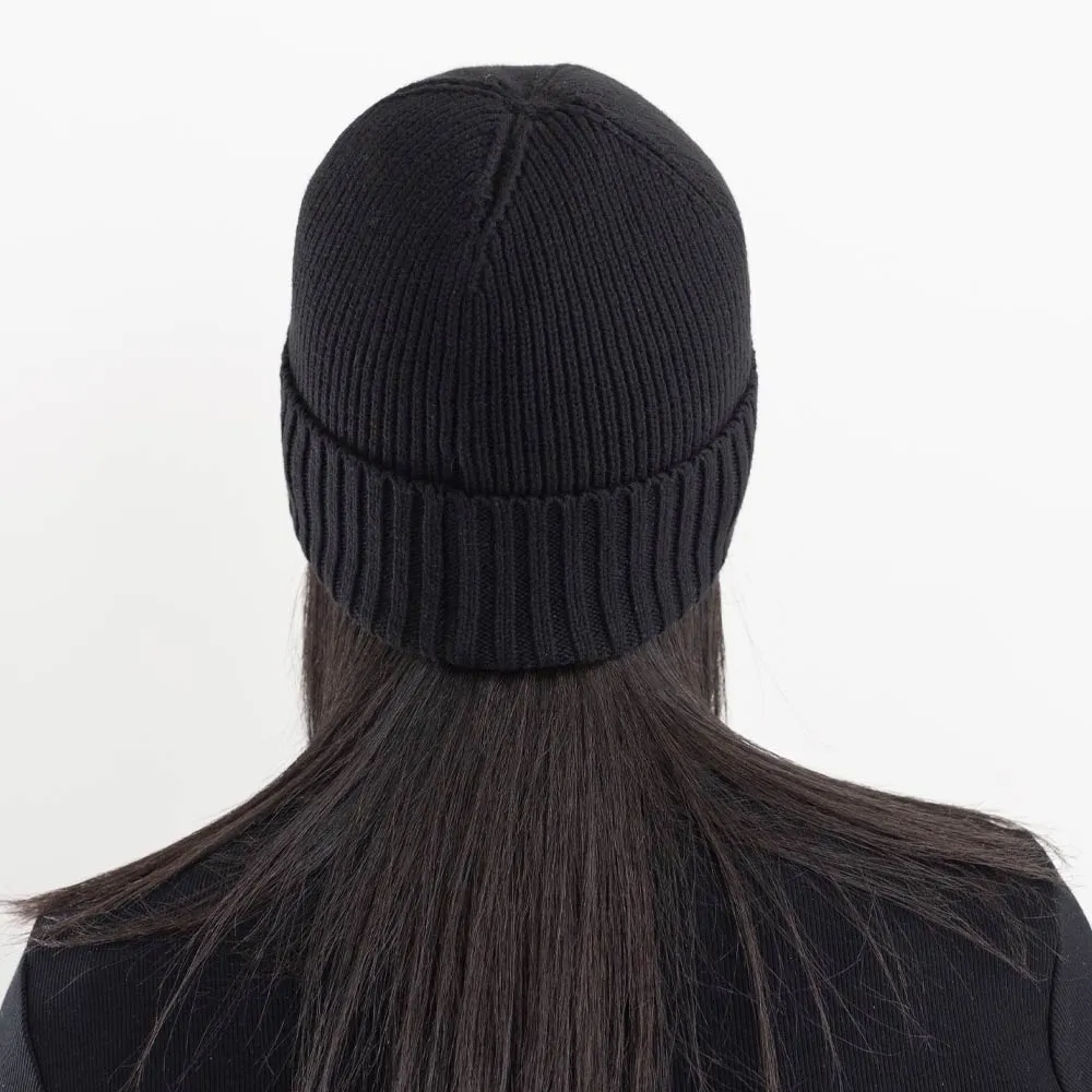 Badass Cotton Cashmere Beanie | Black