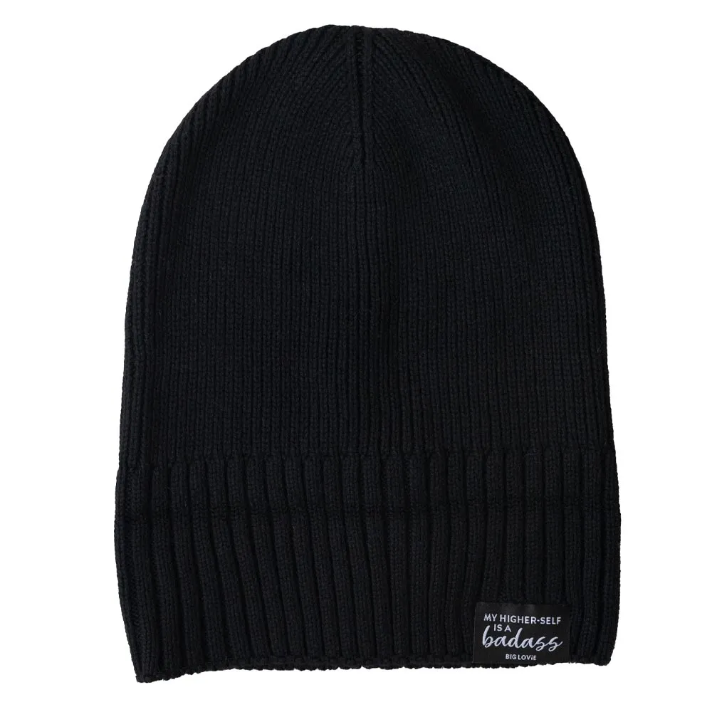 Badass Cotton Cashmere Beanie | Black