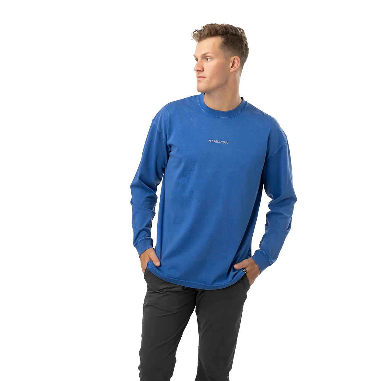 BAUER CENTER ICE ACIDWASH LONGSLEEVE TEE SENIOR