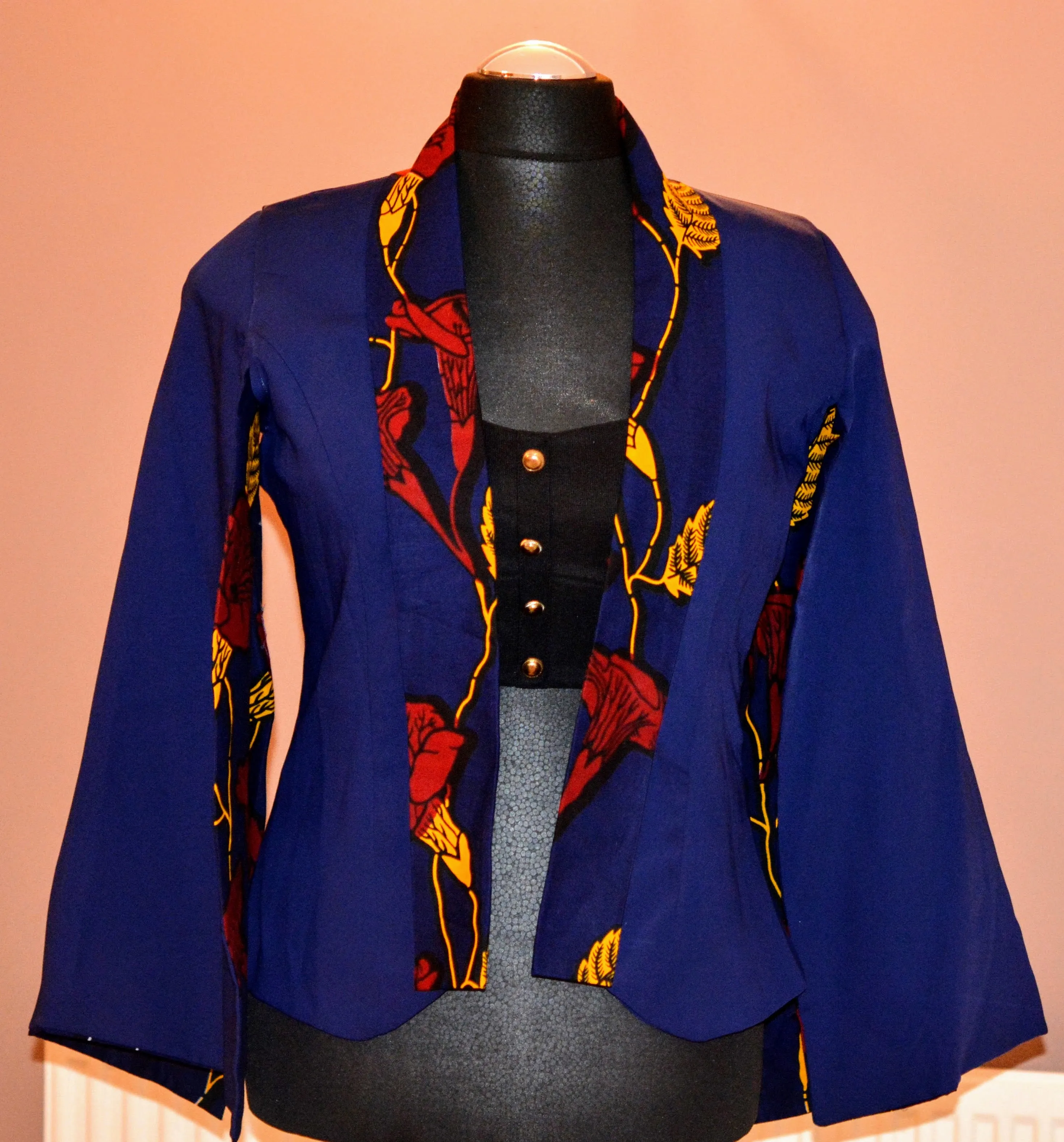 Bespoke Cape Blazer made with Ankara Print Fabric