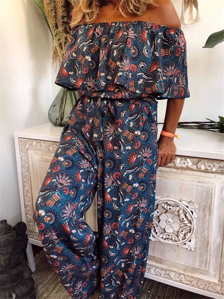 Bohemian Vintage Elegant Floral Jumpsuit