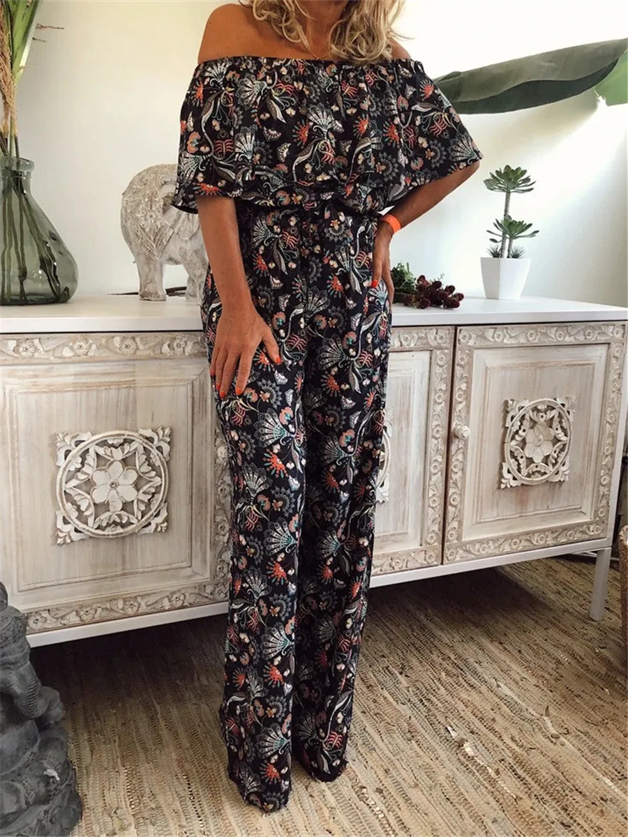 Bohemian Vintage Elegant Floral Jumpsuit