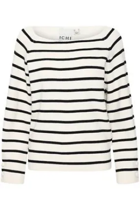 Boston Stripe Jumper with Button Cuff Detail