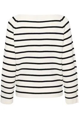 Boston Stripe Jumper with Button Cuff Detail