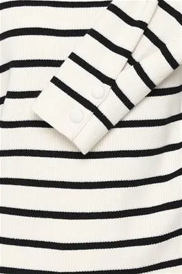 Boston Stripe Jumper with Button Cuff Detail