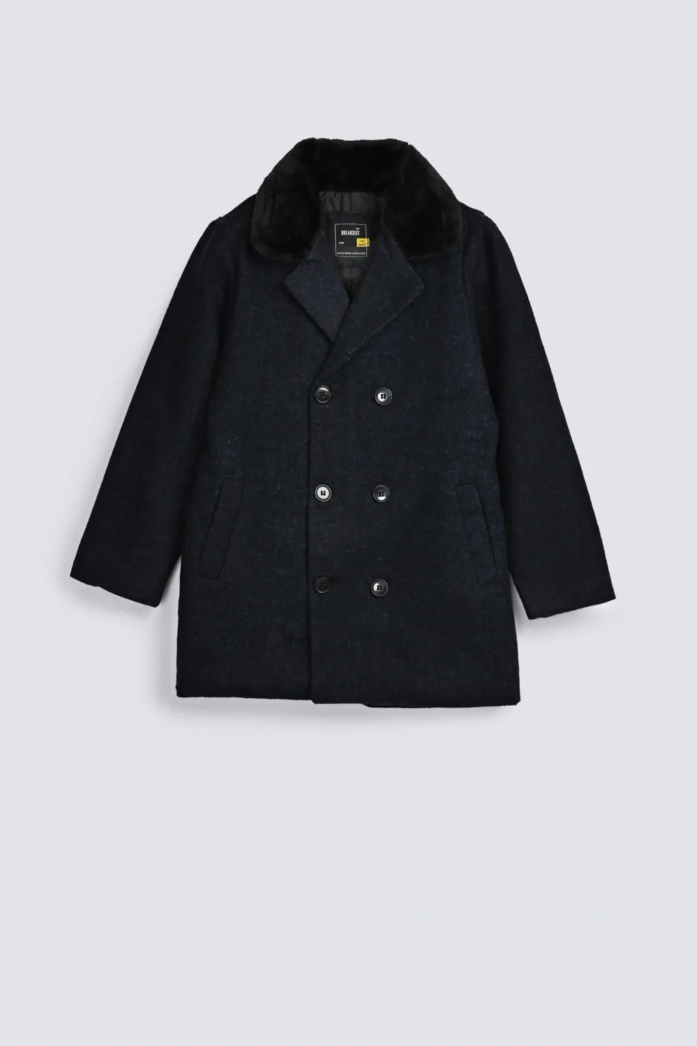 BOYS FUR COLLAR LONG COAT