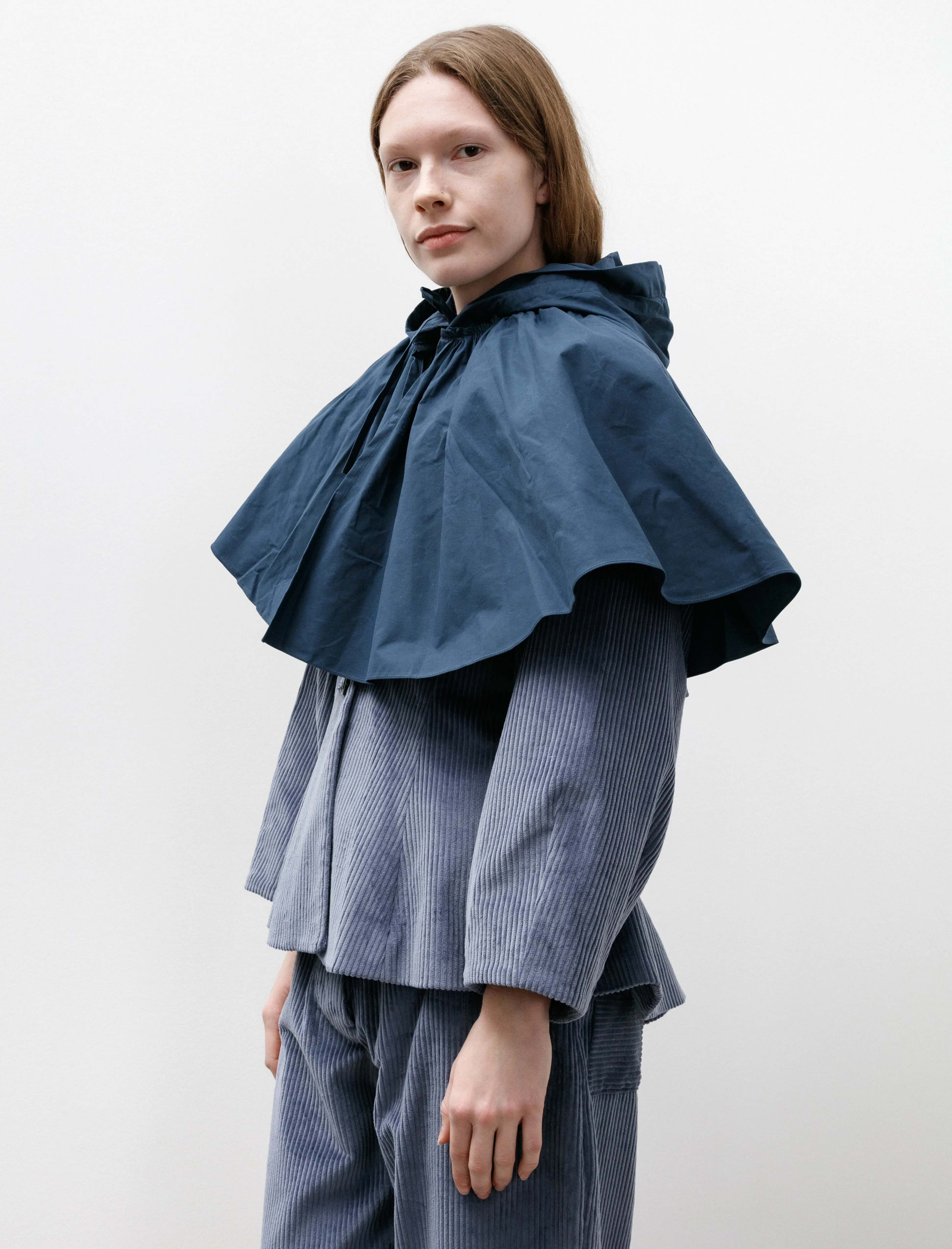 British Dry Waxed Oilskin Cape Hood Navy