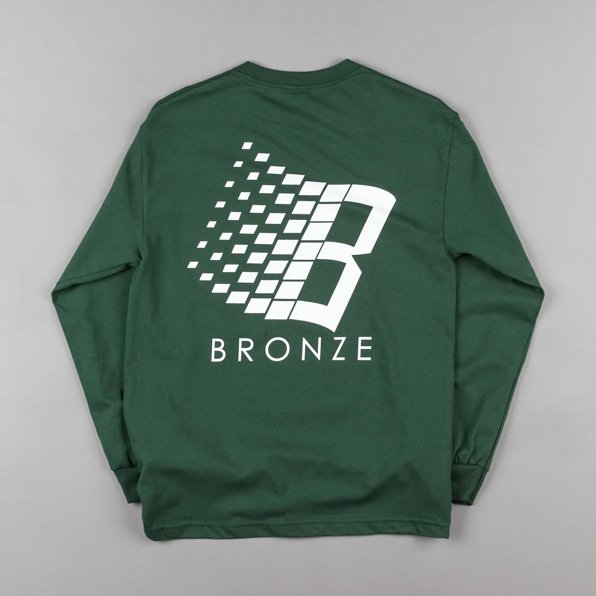 Bronze 56K Bronze Logo Long Sleeve T-Shirt - Forest Green / White