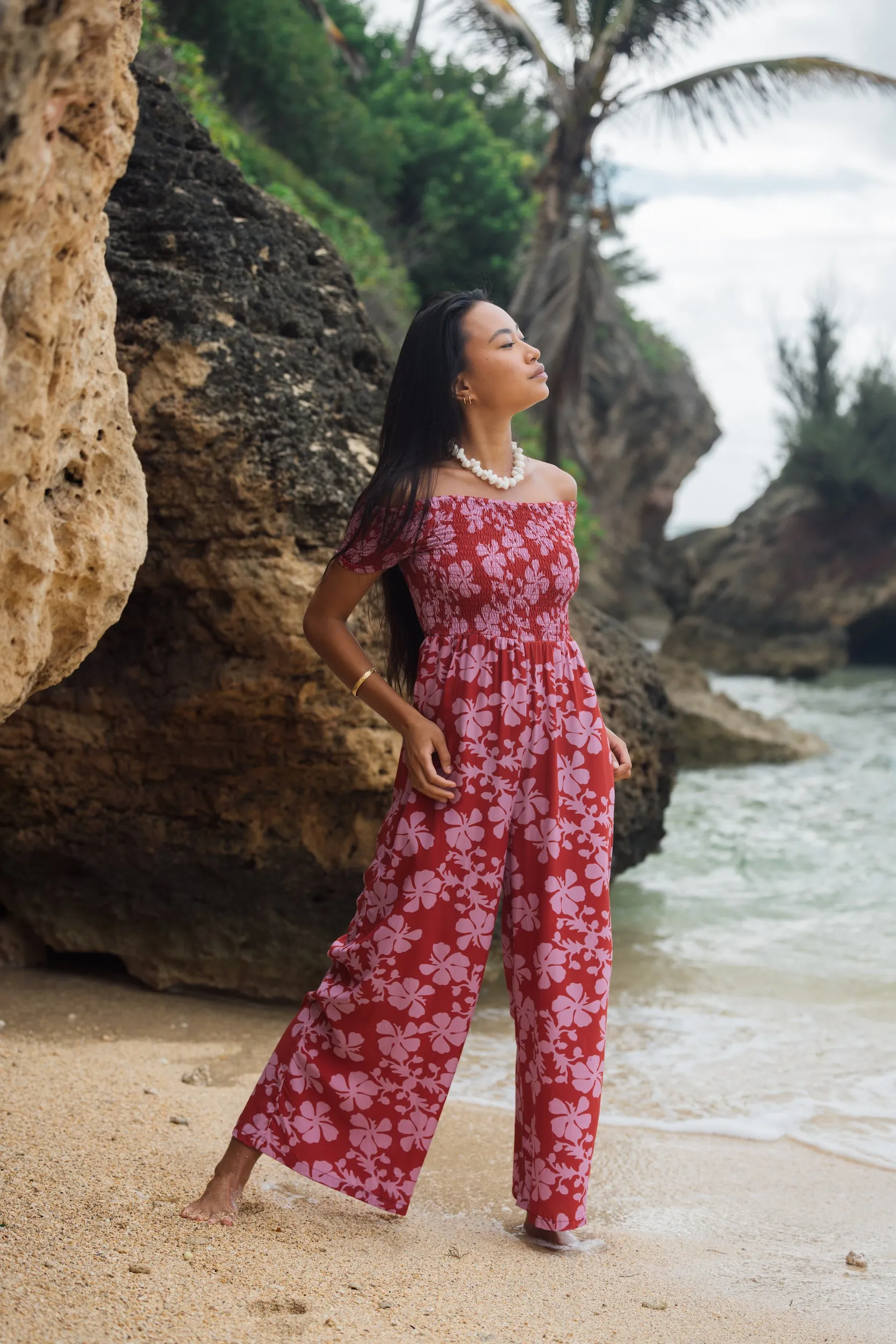 Brooklyn Jumpsuit in Island Retro (Berry)