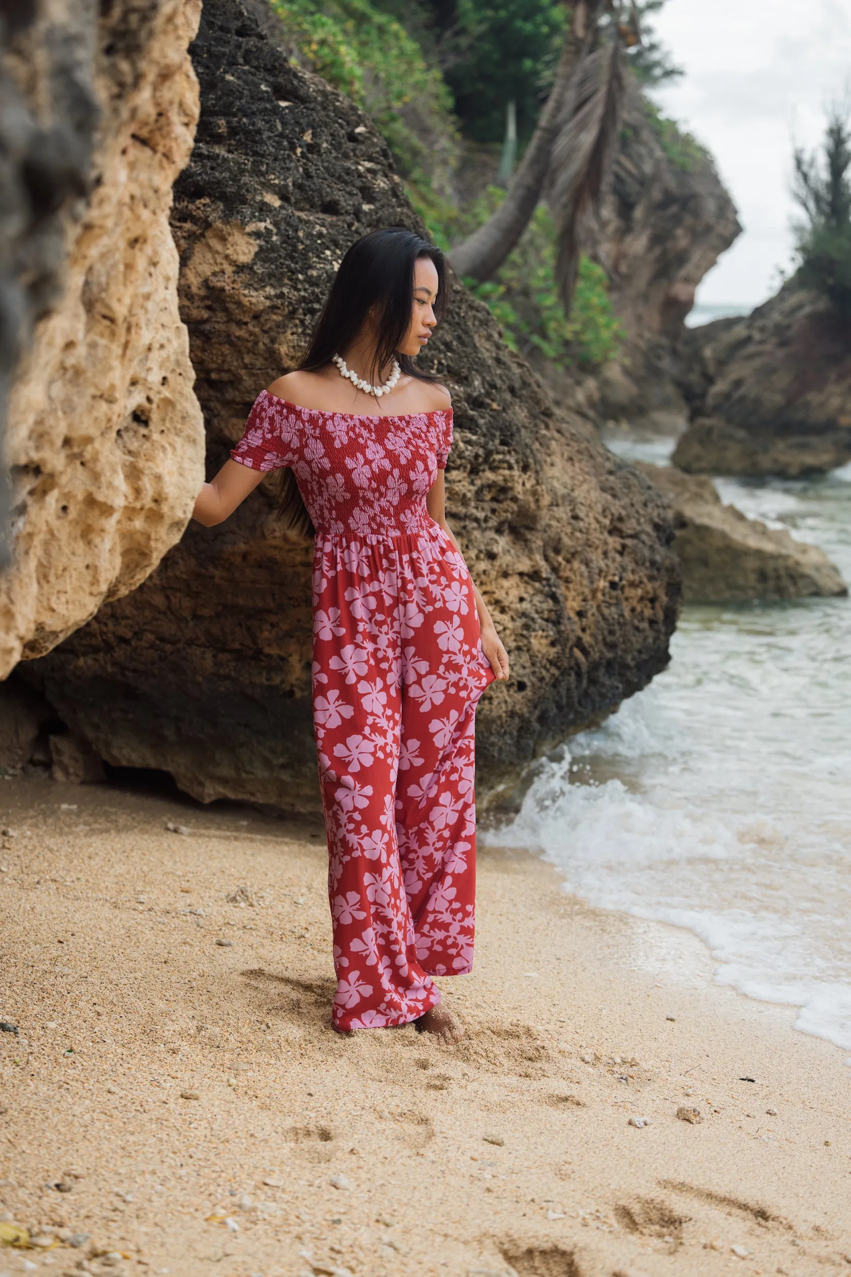 Brooklyn Jumpsuit in Island Retro (Berry)