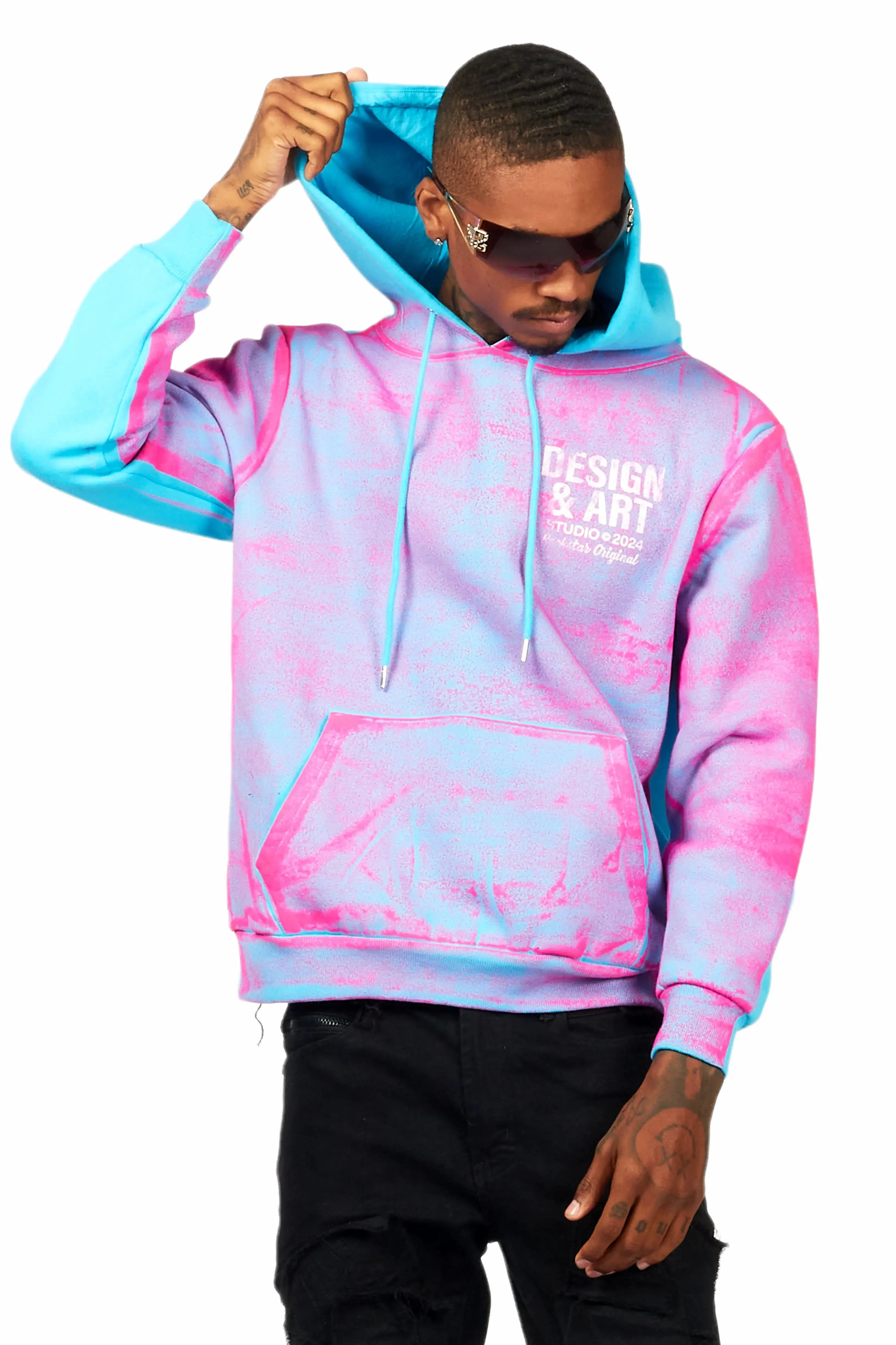 Cano Blue/Pink Graphic Hoodie