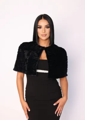 Casablanca Black Fur Cape