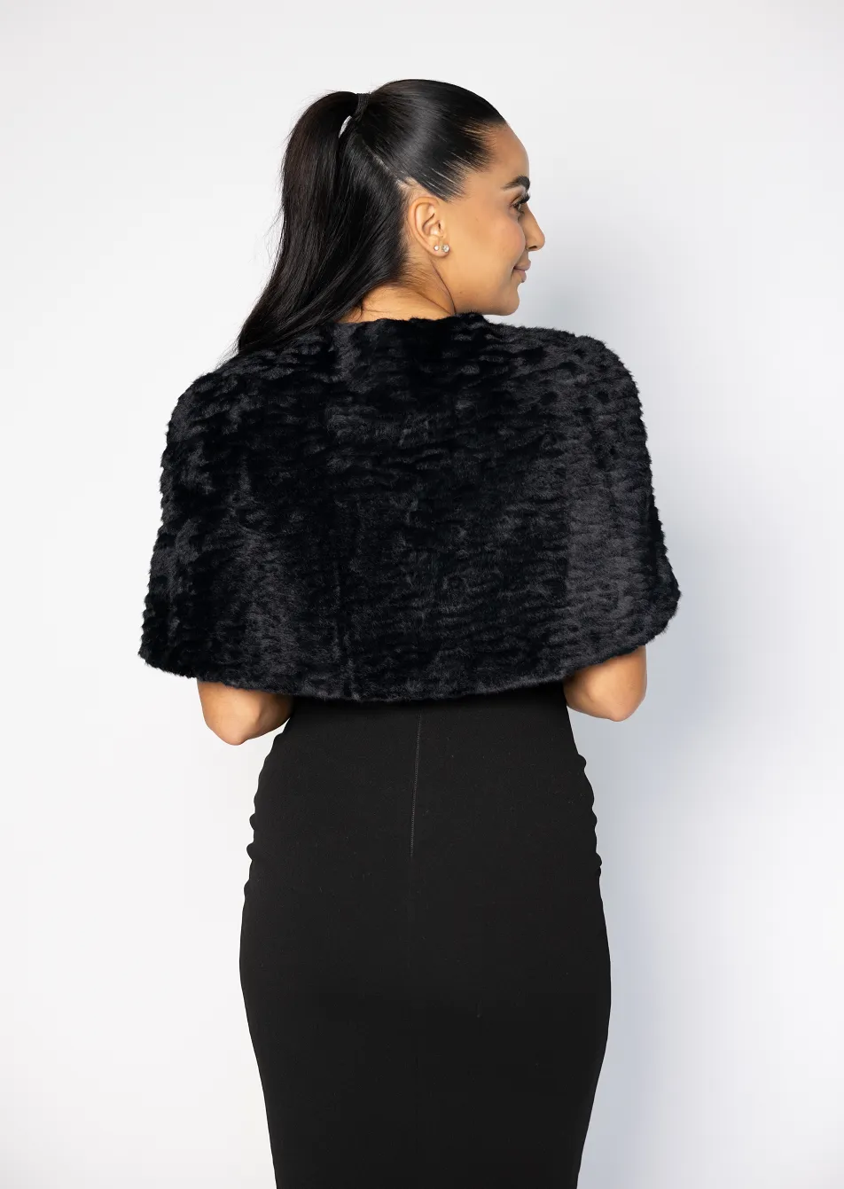 Casablanca Black Fur Cape