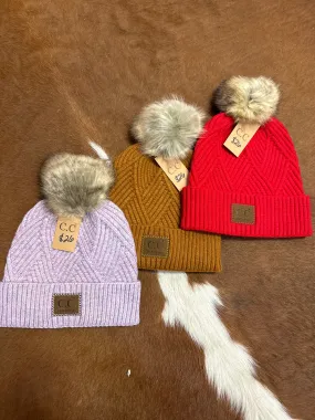 C.C Heather Beanie Pom