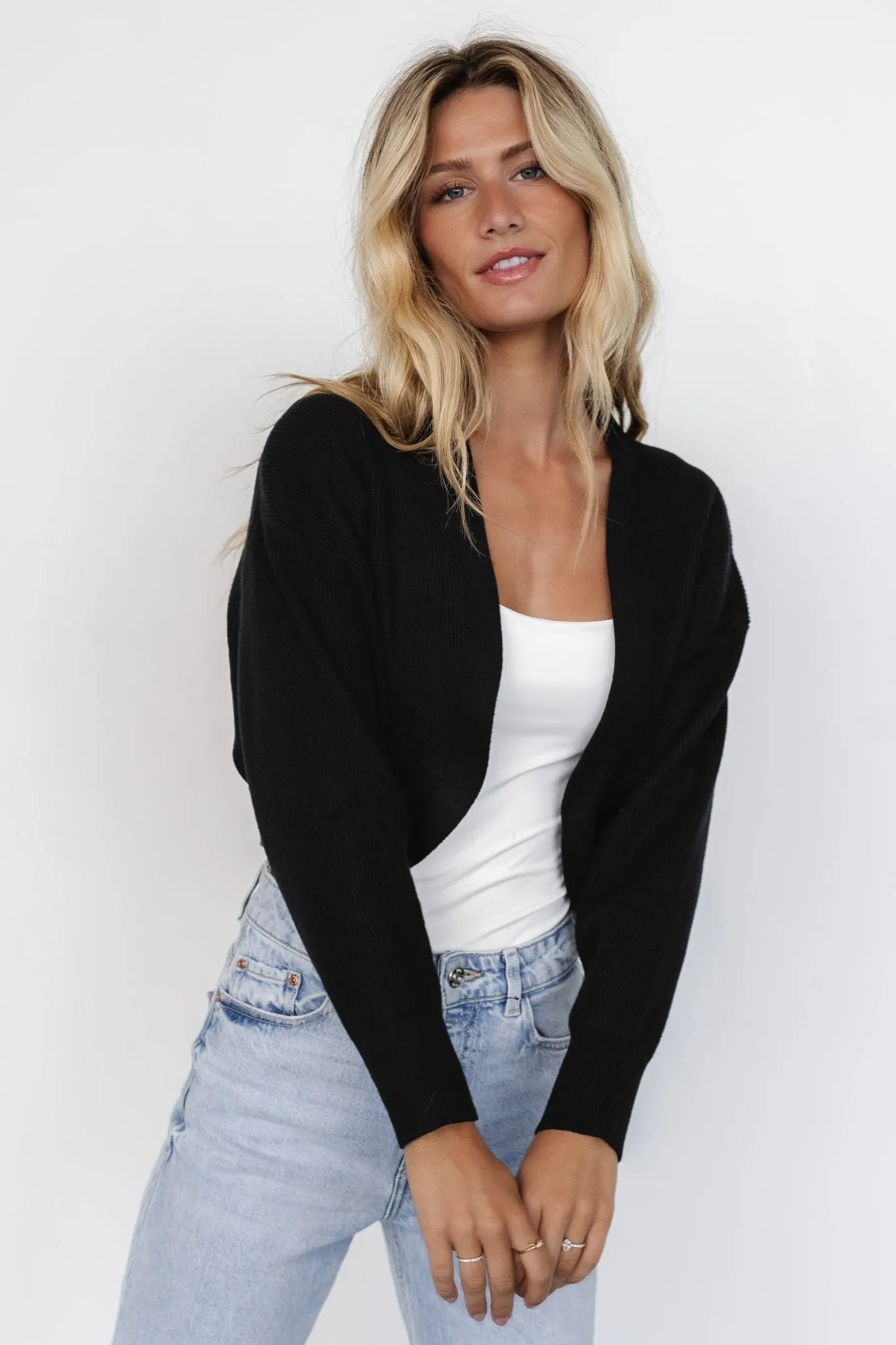 Cecil Open Cardigan | Black