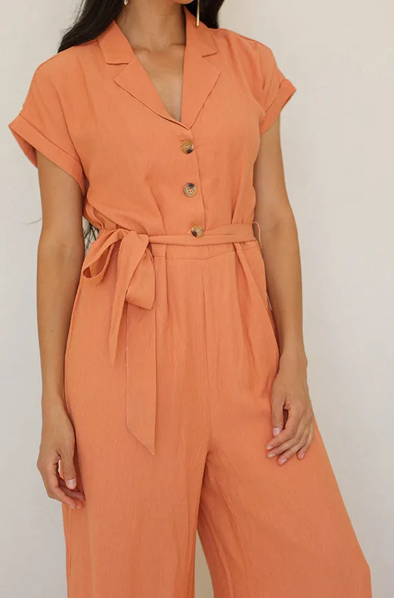 Cecilia Tangerine Jumpsuit - Nursing Friendly - FINAL FEW- FINAL SALE