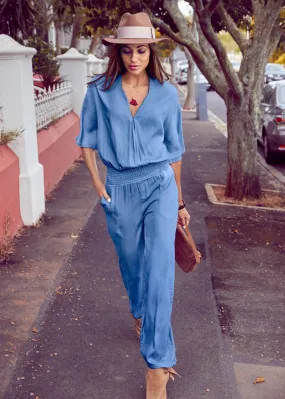 Chambray Jumpsuit - Light Wash