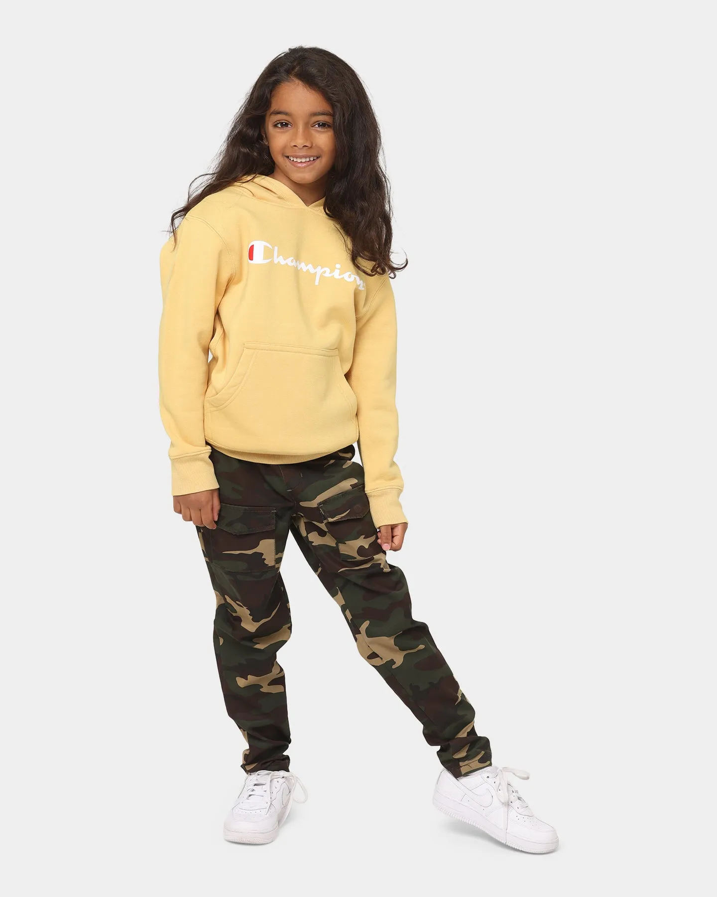 Champion Kids' Script Hoodie Golden Milk