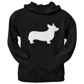 Corgi Silhouette Black Adult Hoodie