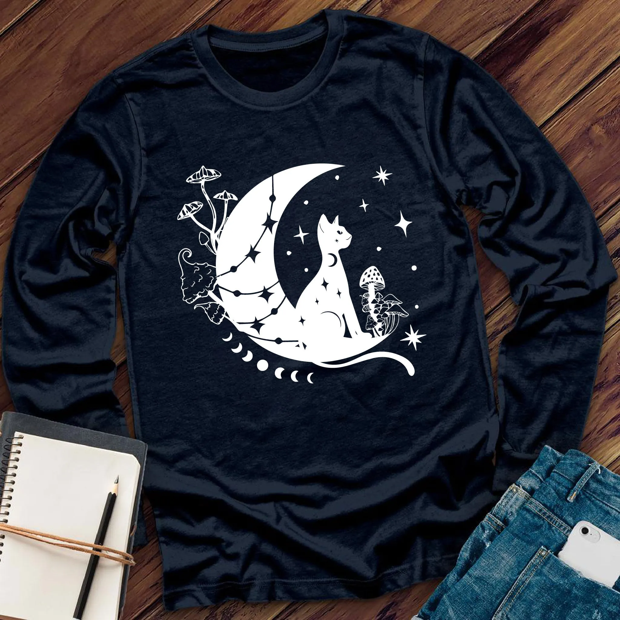 Cosmic Mushroom Cat Long Sleeve