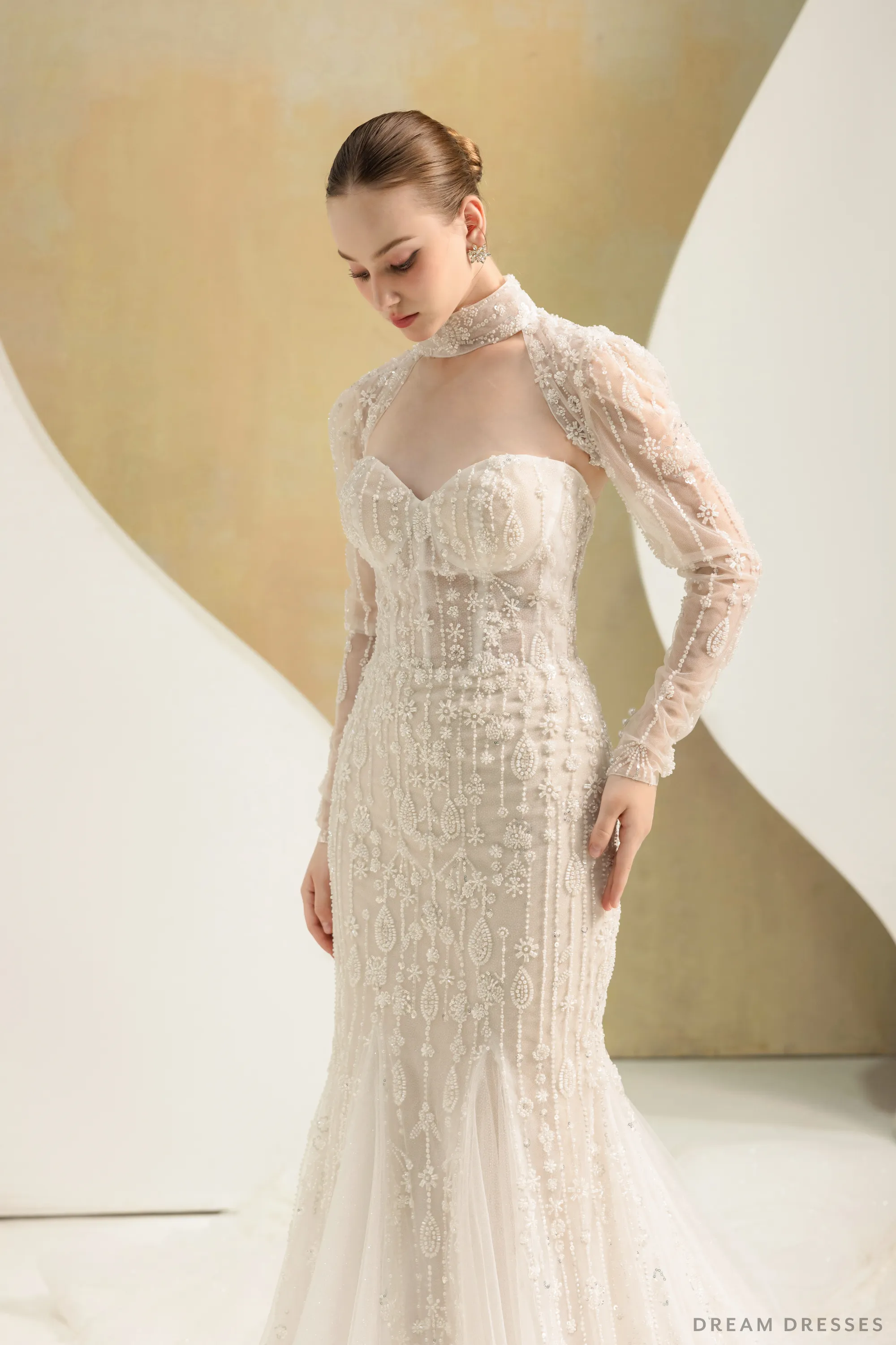 Couture Beaded Lace Bridal Bolero (#ELIZ)