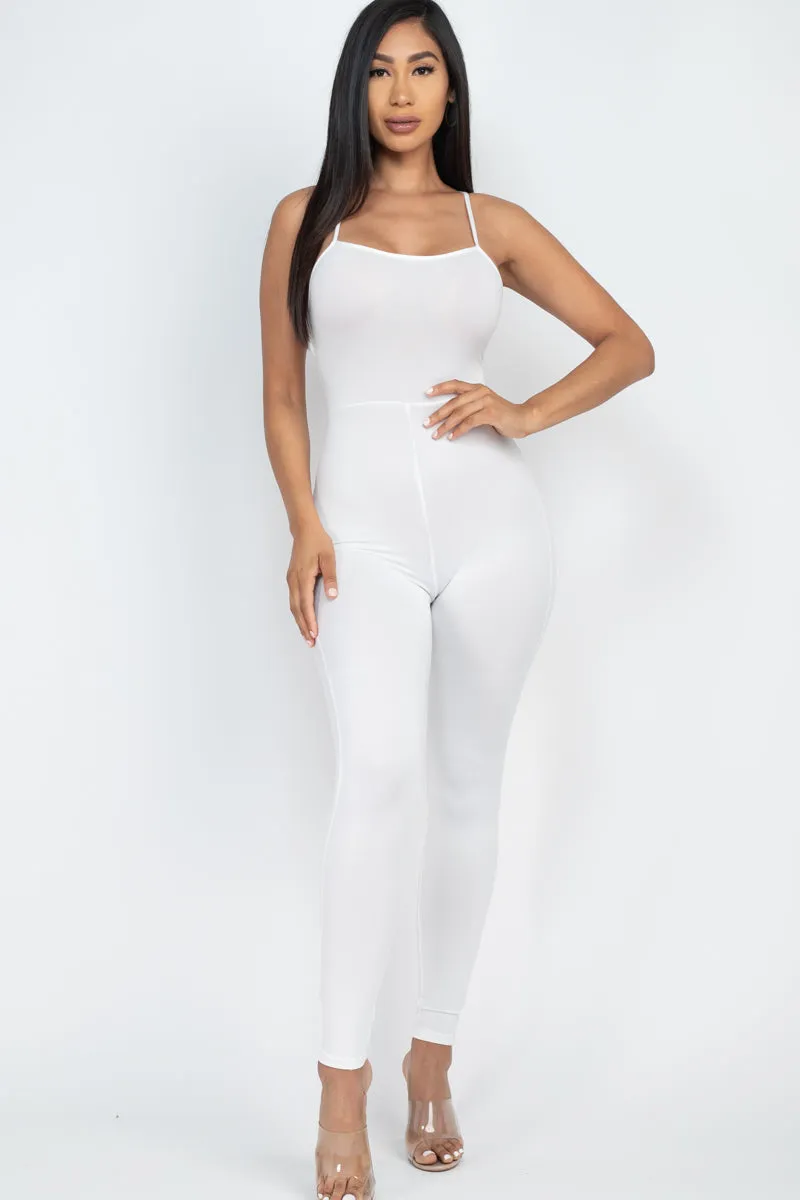 Criss-Cross Open Back Bodycon Jumpsuit (CAPELLA)